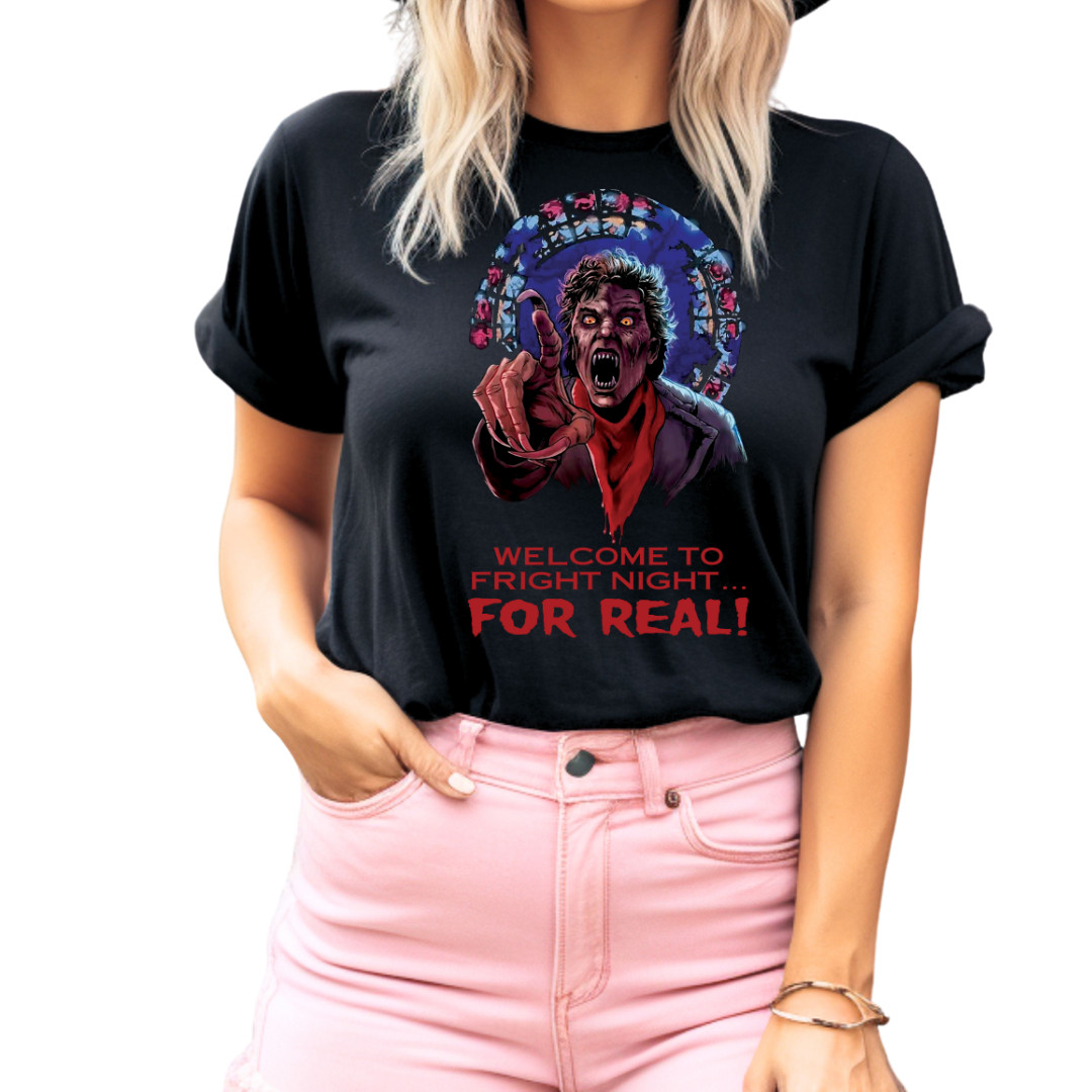 Welcome To Fright Night For Real! Fright Night Horror Movie T-Shirt Black S-3XL