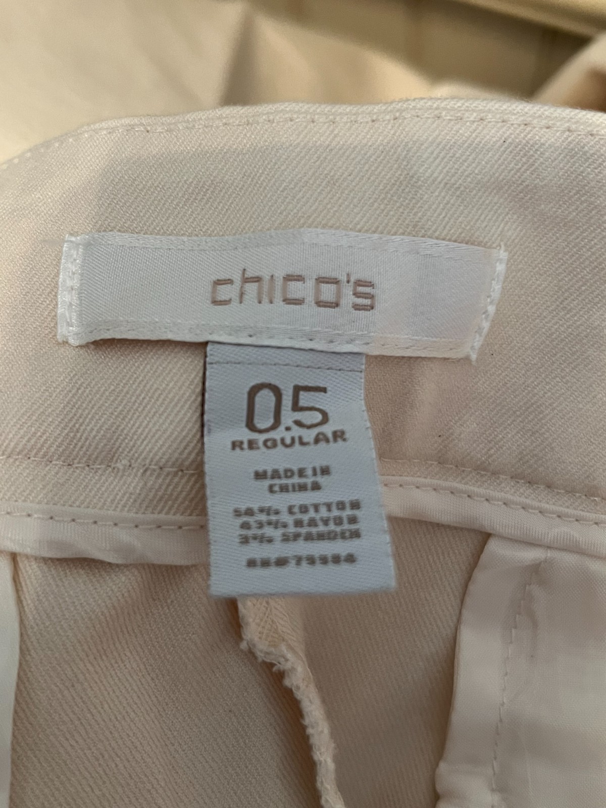 CHICO’S Side-Zipper Pants in Ivory – Size 0.5 (see size chart)