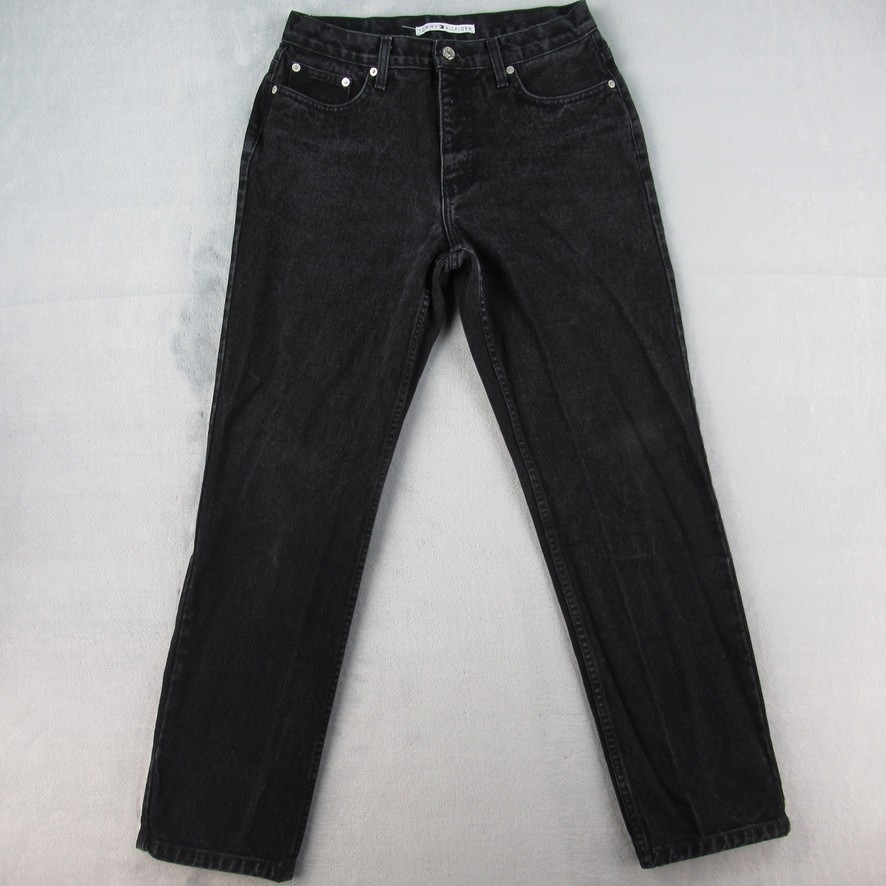 Tommy Hilfiger Perfect T-Jean Vintage 90s Black High Rise Mom Jeans USA Made 10