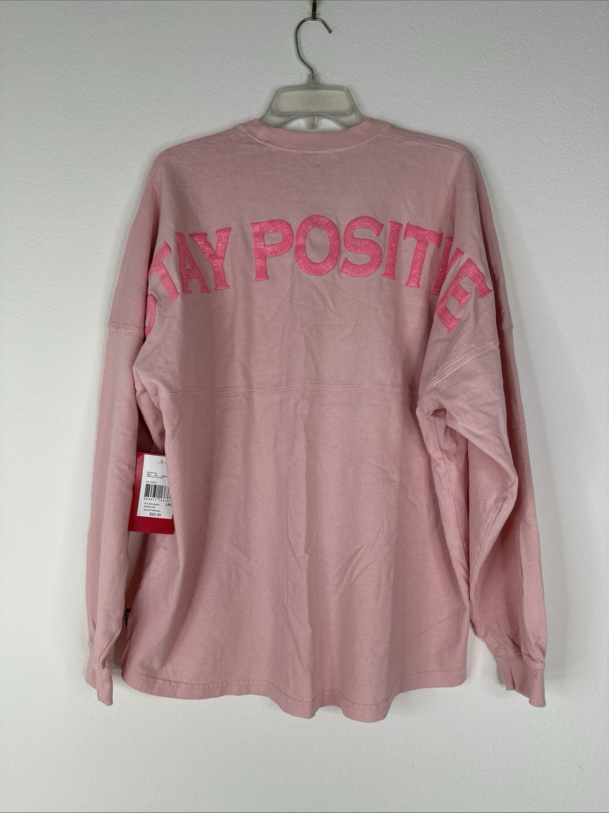 Legoland Spirit Jersey Sparkle Stay Positive Glitter Shirt Size XL Pink NEW $70