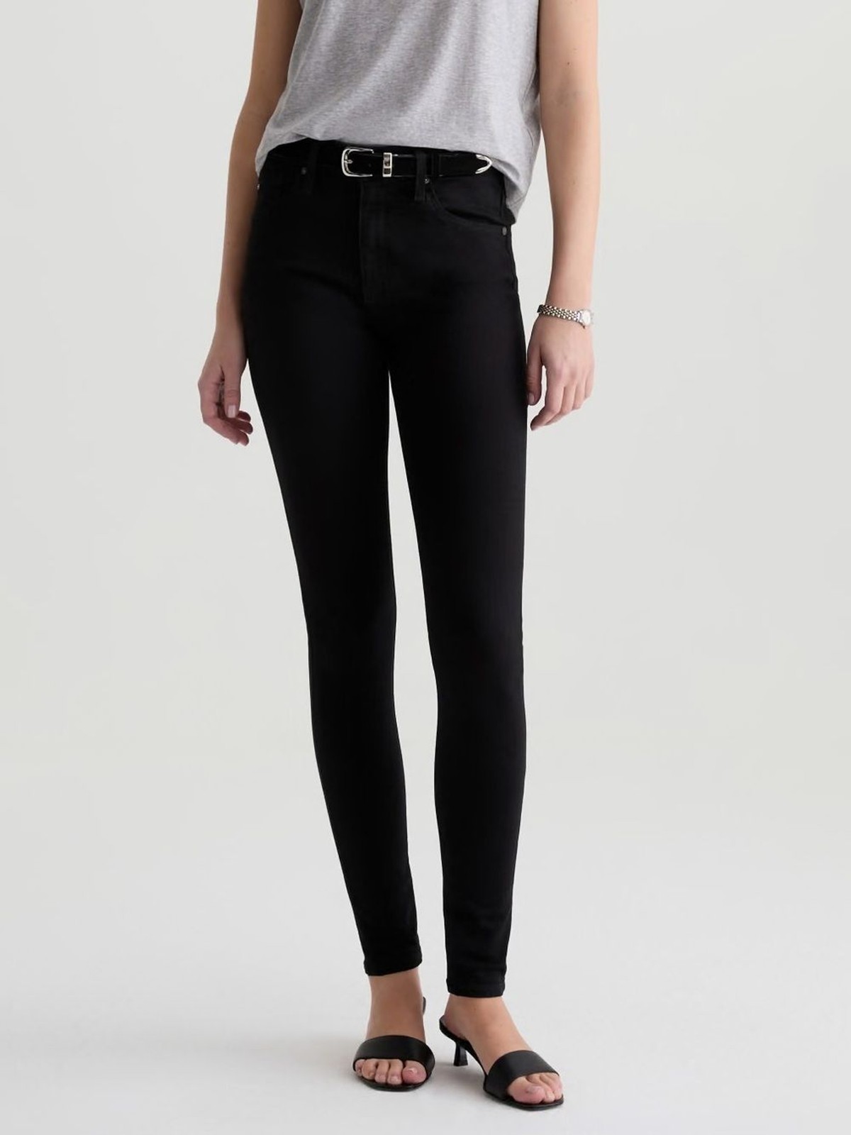 Farrah Skinny Jean Mid-Rise Skinny Super Black Size 31 R