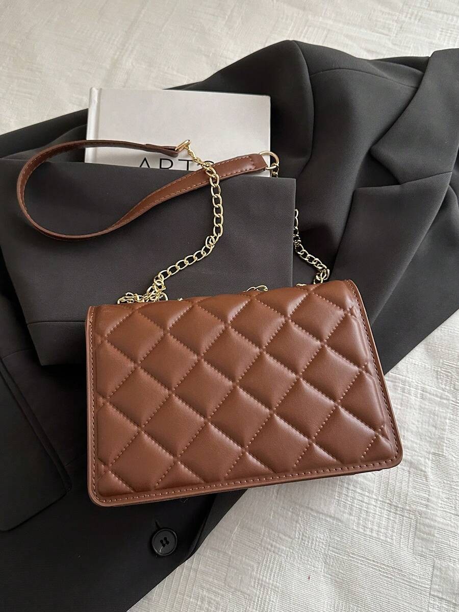 Mini Chevron Flap Square Bag Women Chain Crossbody Adjustable Shoulder Purse