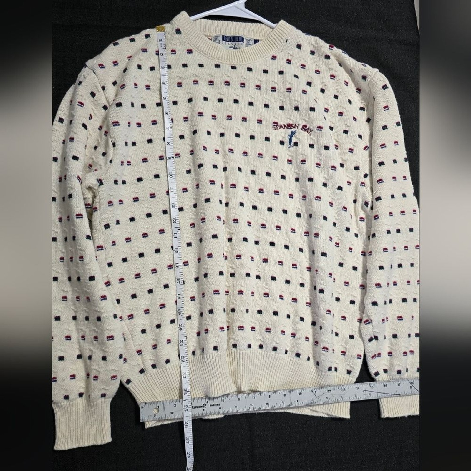 Pebble Beach Classic Cream Patterned Sweater