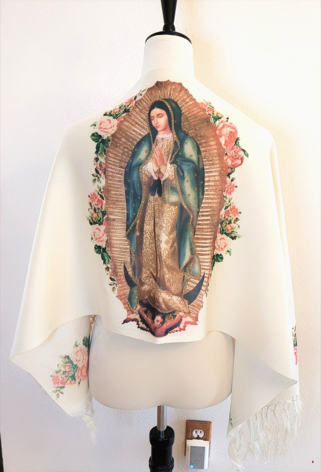 Virgen de Guadalupe Religious Small, Rebozo, shawl, pashmina, scarf, Chalina