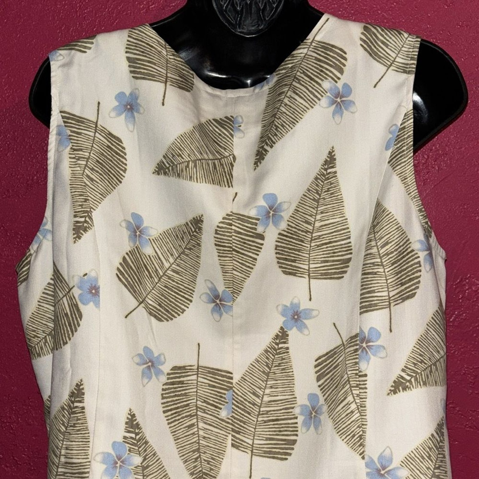 Vintage Pineapple Moon silk tropical vacation, Hawaiian print top. Sz XL.
