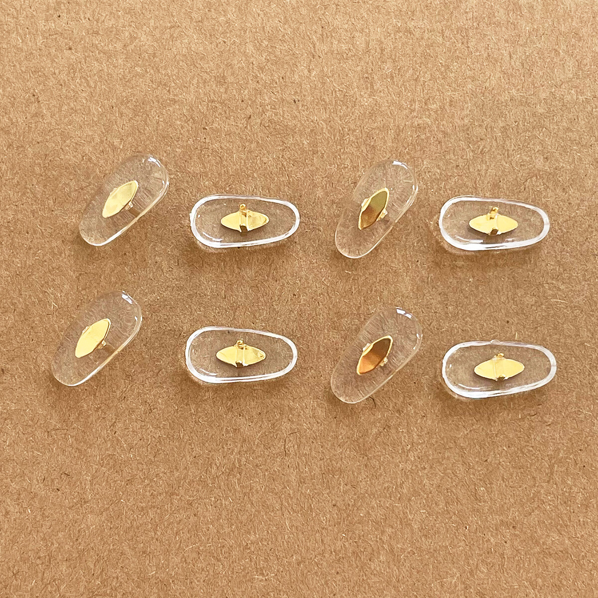4 Pairs Clear / Gold / Beige Replacement NosePads for Ray-Ban Aviator RB3025