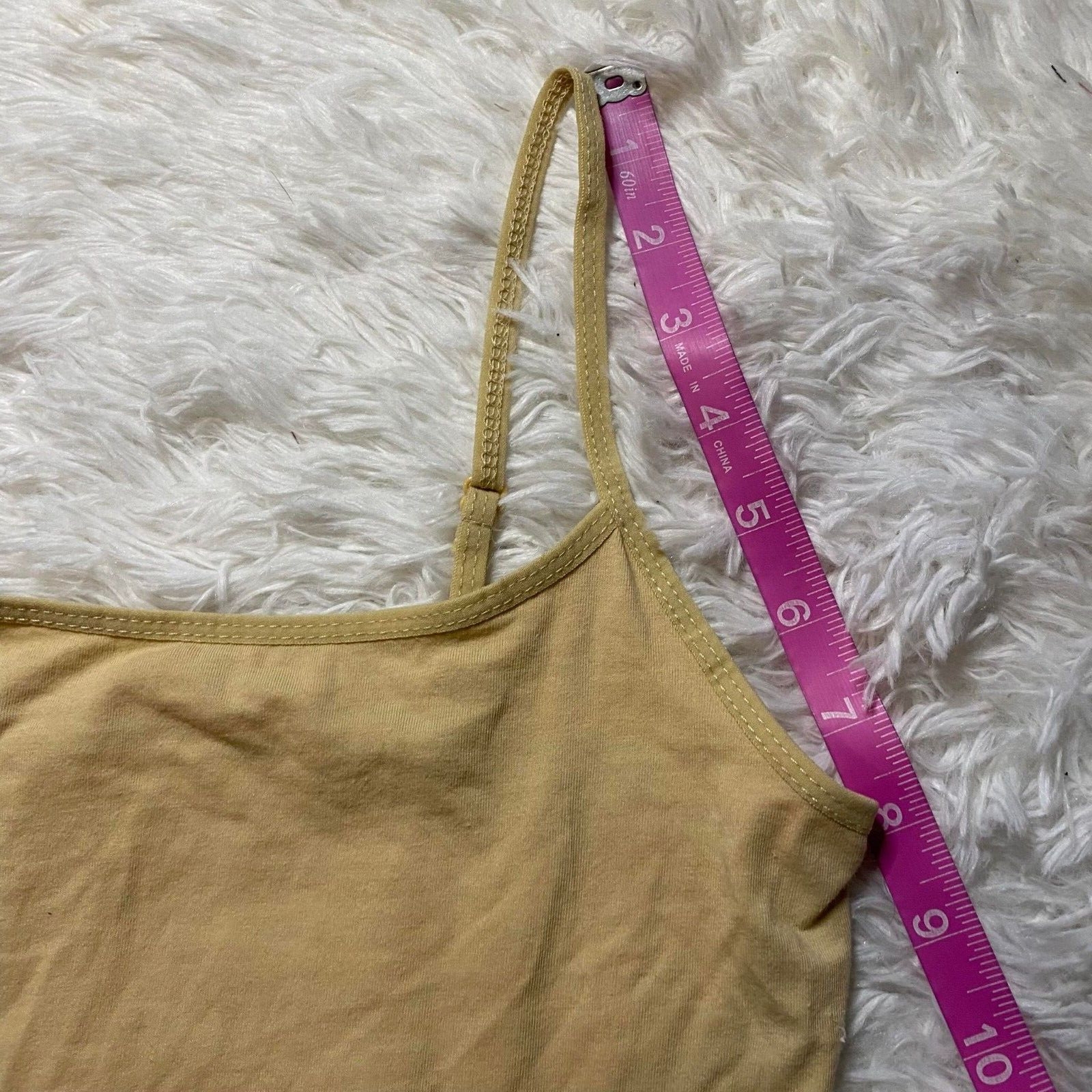 Active Basic Womens Cami Tank Top Spaghetti Strap, Nude, Size Small NEW