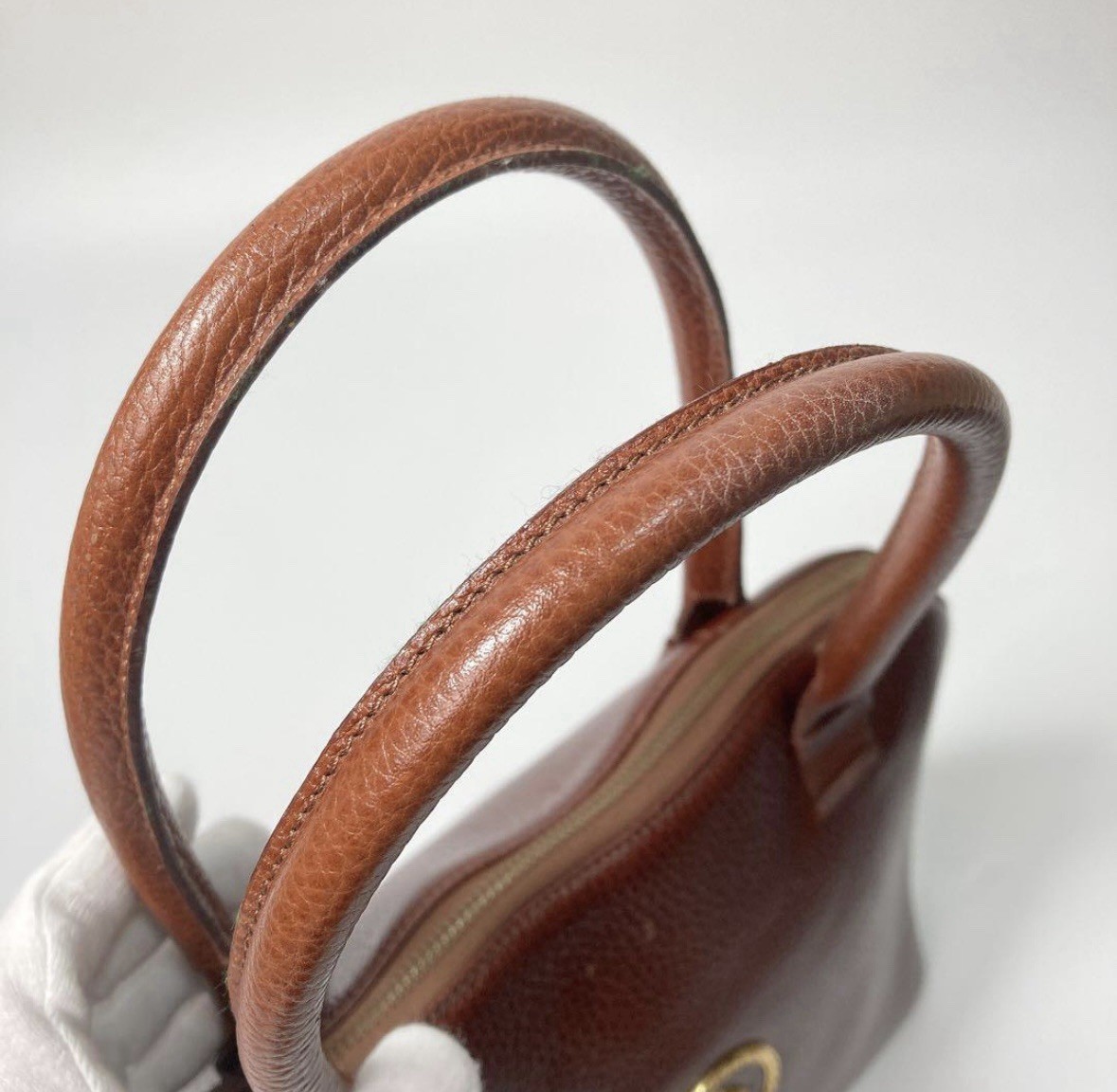 Versace Leather Tote Bag Brown Vintage Classic Medusa Elegant