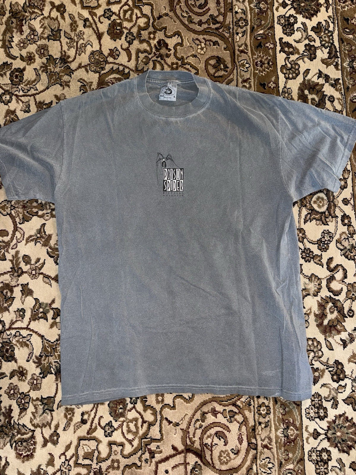 Vintage Poison Spider Bicycles Moab Utah Promo Shirt Large USA Made Garment Dyed