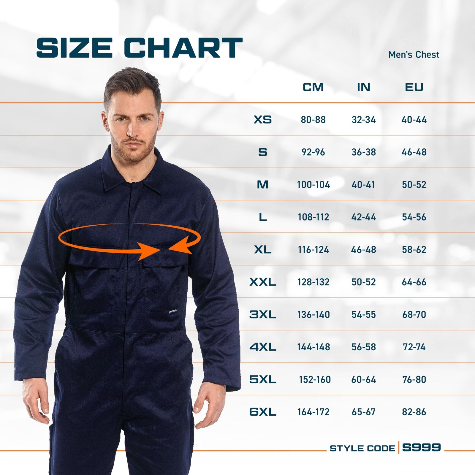 Portwest S999 Men’s Work Coveralls Protective Polycotton Overalls Mechanics DIY