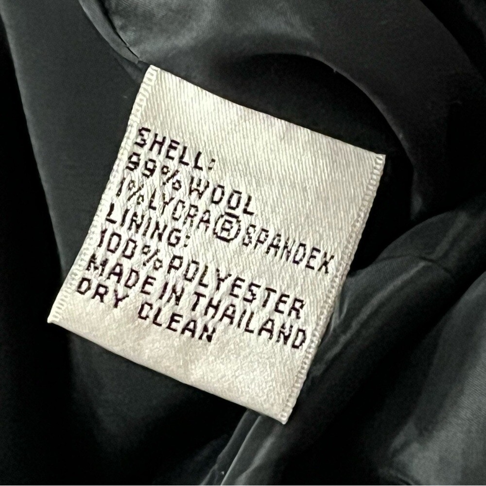 Talbots Blazer Vintage Stretch Fabric Made in Italy Black Wool Blend Women’s 12