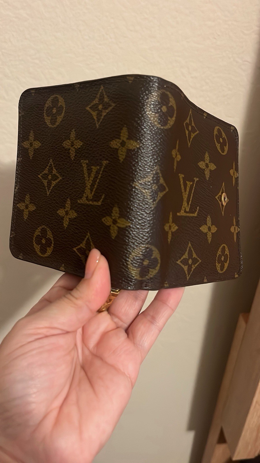 Louis Vuitton Monogram Brown Women’s Wallet Snap Flap Zip Coin Pocket