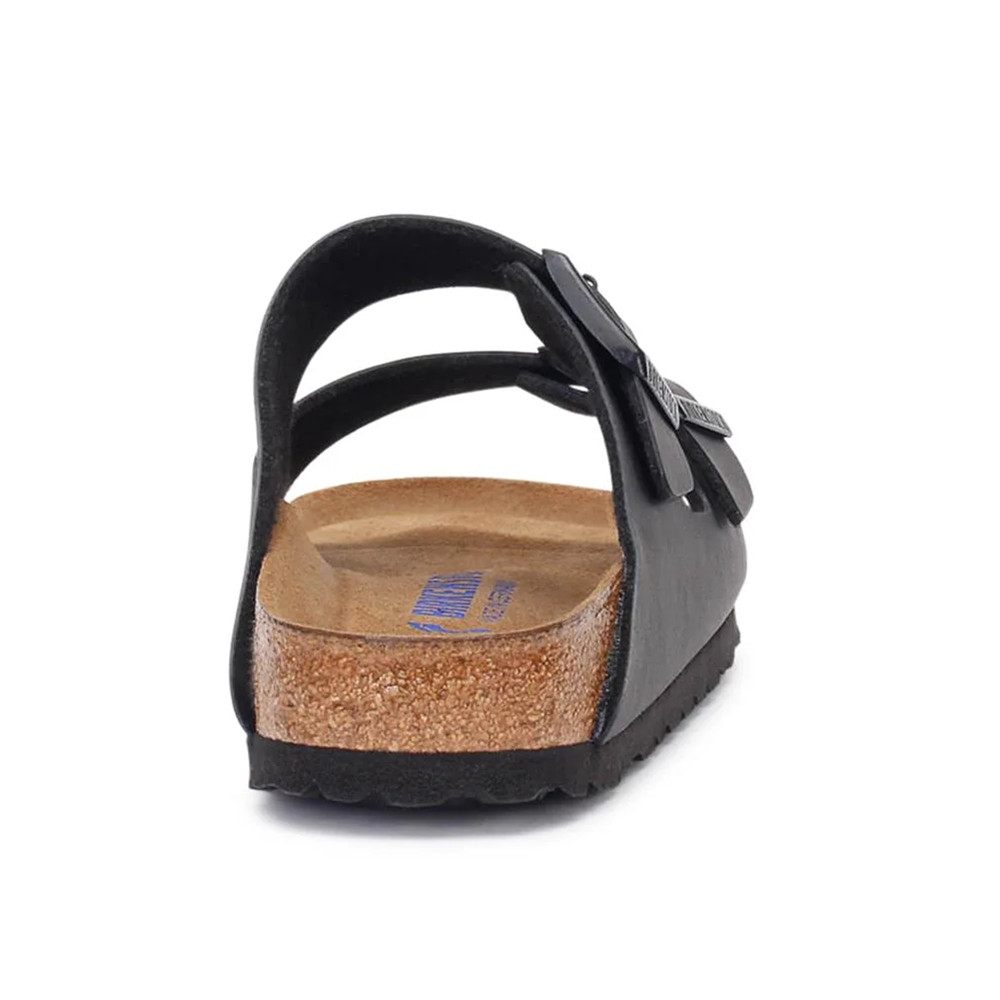 Birkenstock Arizona Black Soft Footbed Birko-Flor Leather Sandal Unisex Shoes
