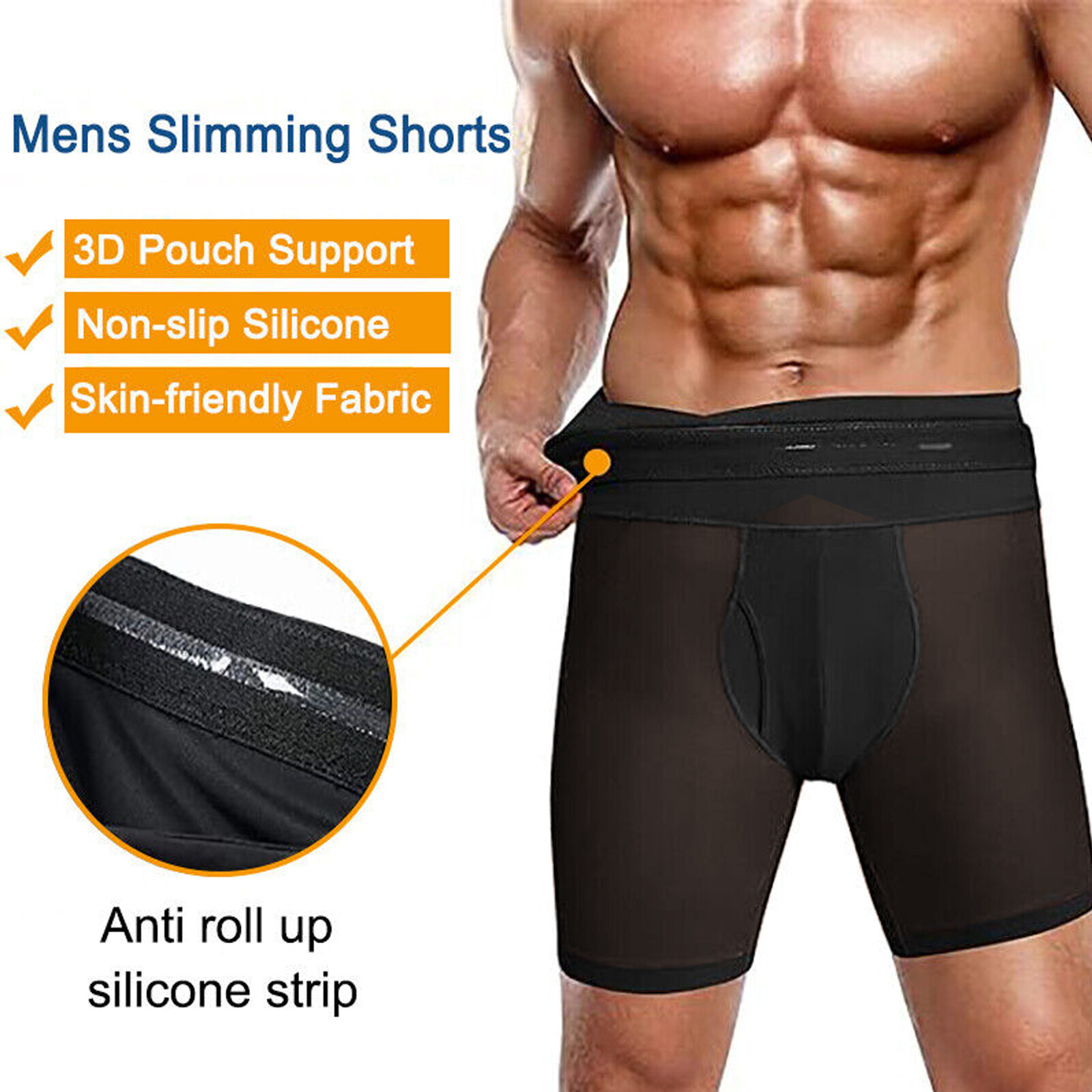 Fajas Colombiana para Hombre Stomach Shaper Boxer Brief Breathable Shapewear Men