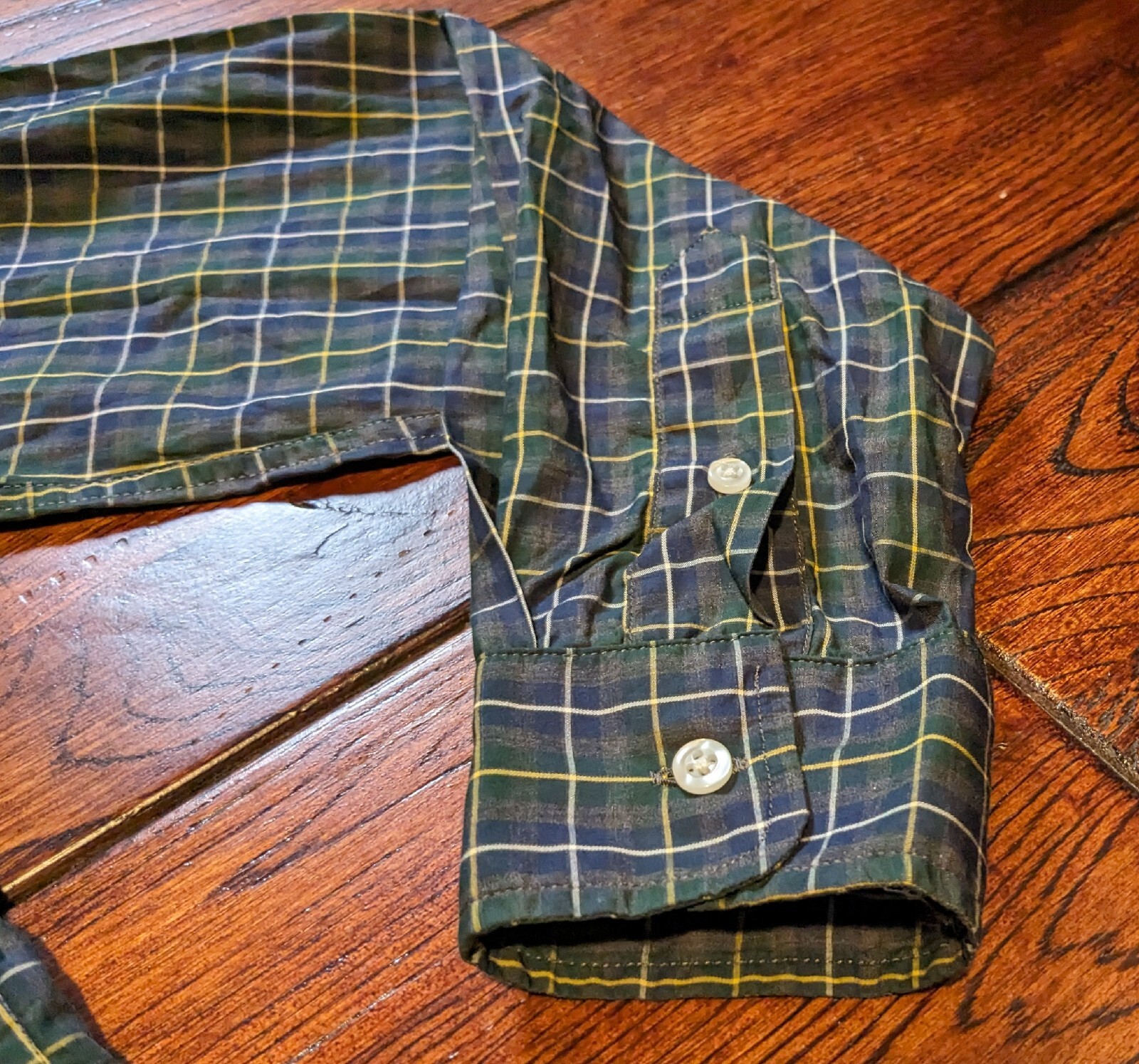 Frank & Eileen Frank Classic Button-Up Shirt Gray Blue Green Plaid Size Small