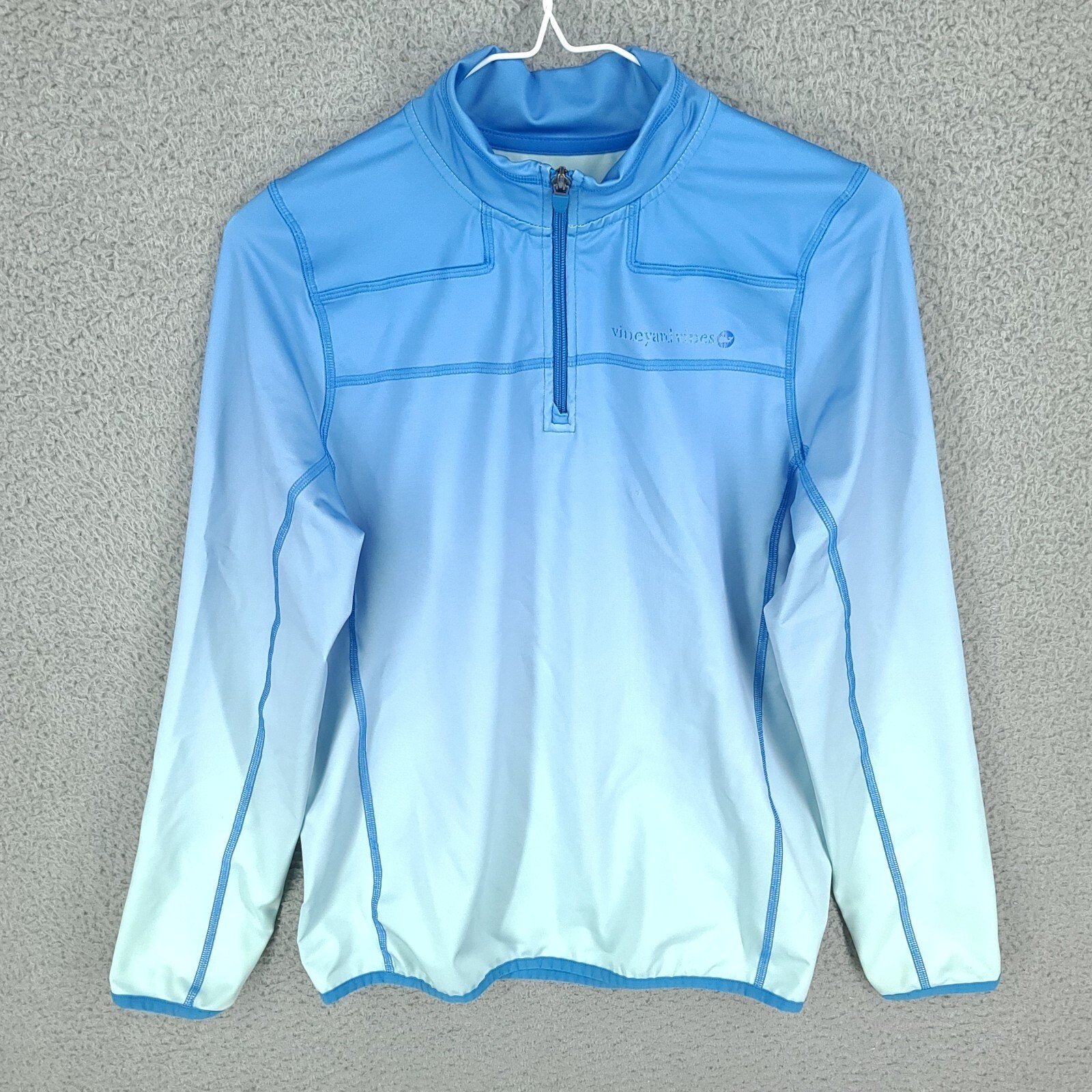 Vineyard Vines Top Girls Xl 16 1/4 Zip Blue Pullover Long Sleeve Performance
