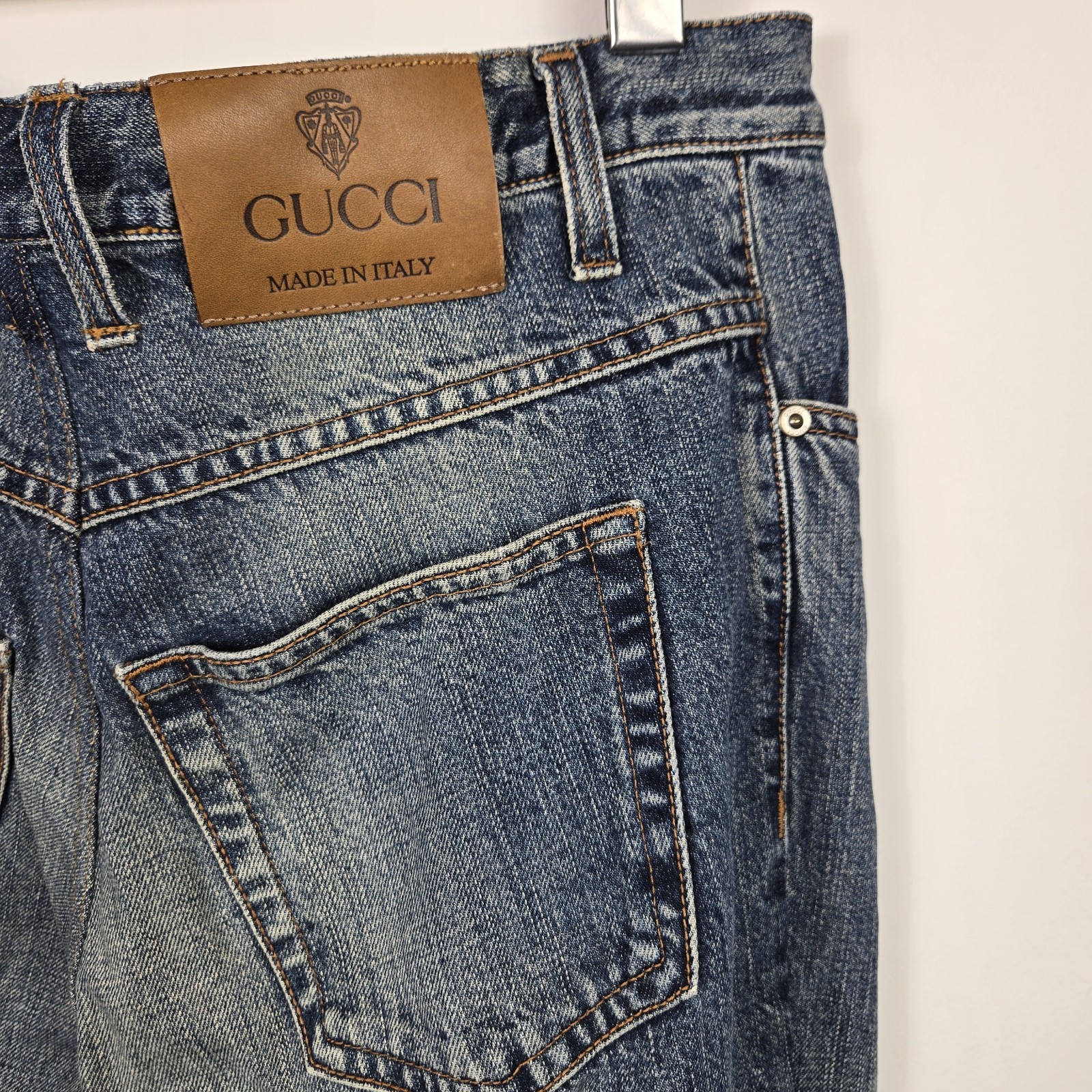 Gucci Skinny Jeans 48 32×26 Cropped Made in Italy Blue Denim Mens Luxury
