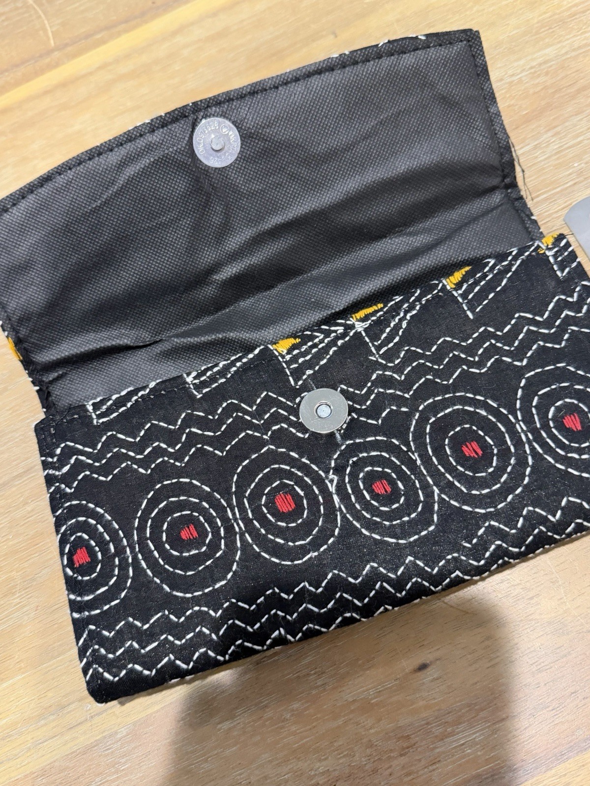 Exclusive Authentic Unique stitch hand-embroidered black clutch bag Purse