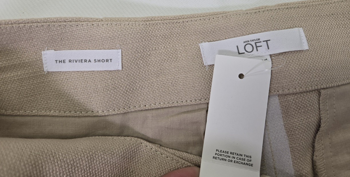 NWT Ann Taylor LOFT Tan/Khaki Linen blend fringe “The Riviera” women’s Shorts