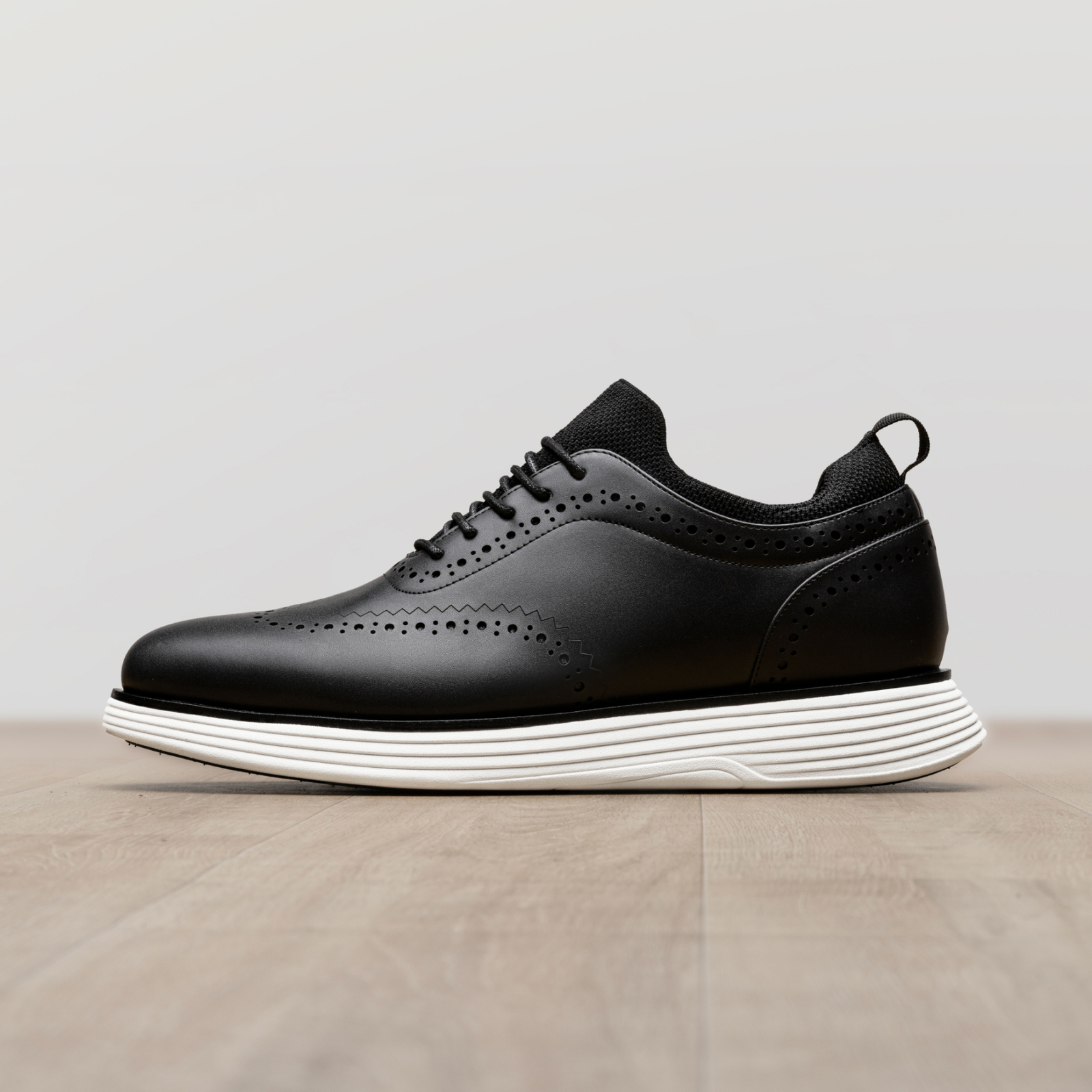 Men’s Dress Sneaker Oxfords Casual Wingtip Brogue Non-Slip Formal Shoes Black