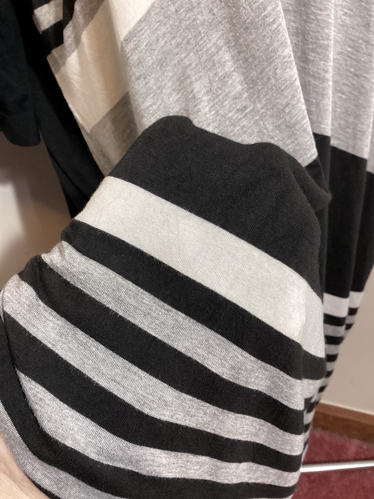 Alembika Contrast Stripe Midi Knit Dress M (12/14) Lagenlook Oversized Minimal