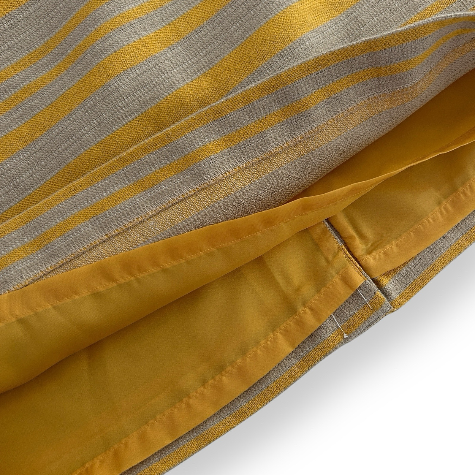 Talbots Women’s 20 Yellow & Beige Multi Stripe Textured Linen Pencil Skirt NWT