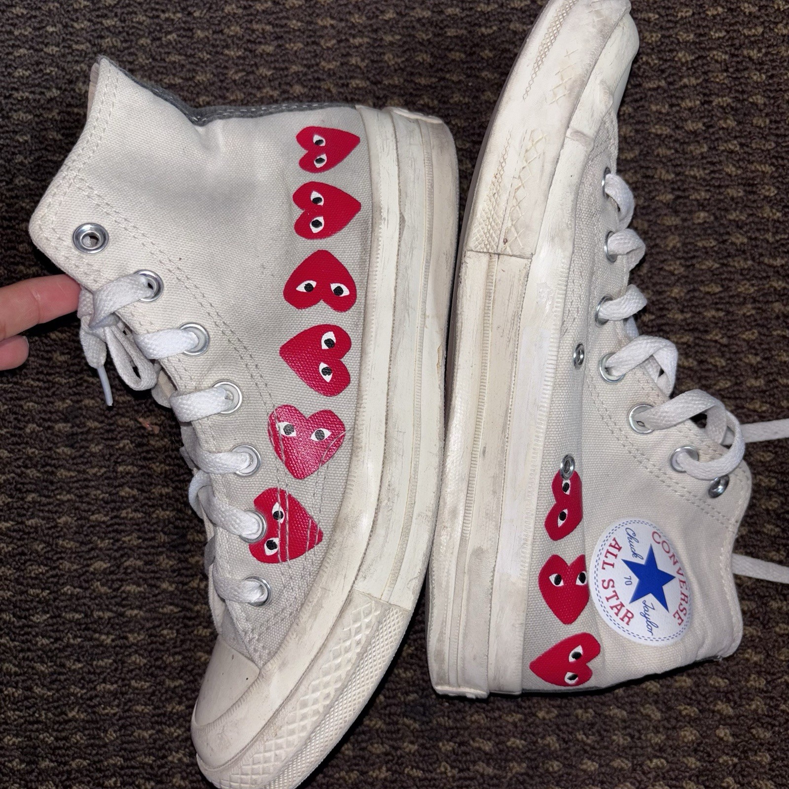 Converse Comme des Garçons Play x Chuck 70 High Milk Size 7W/5M Read Descriptio