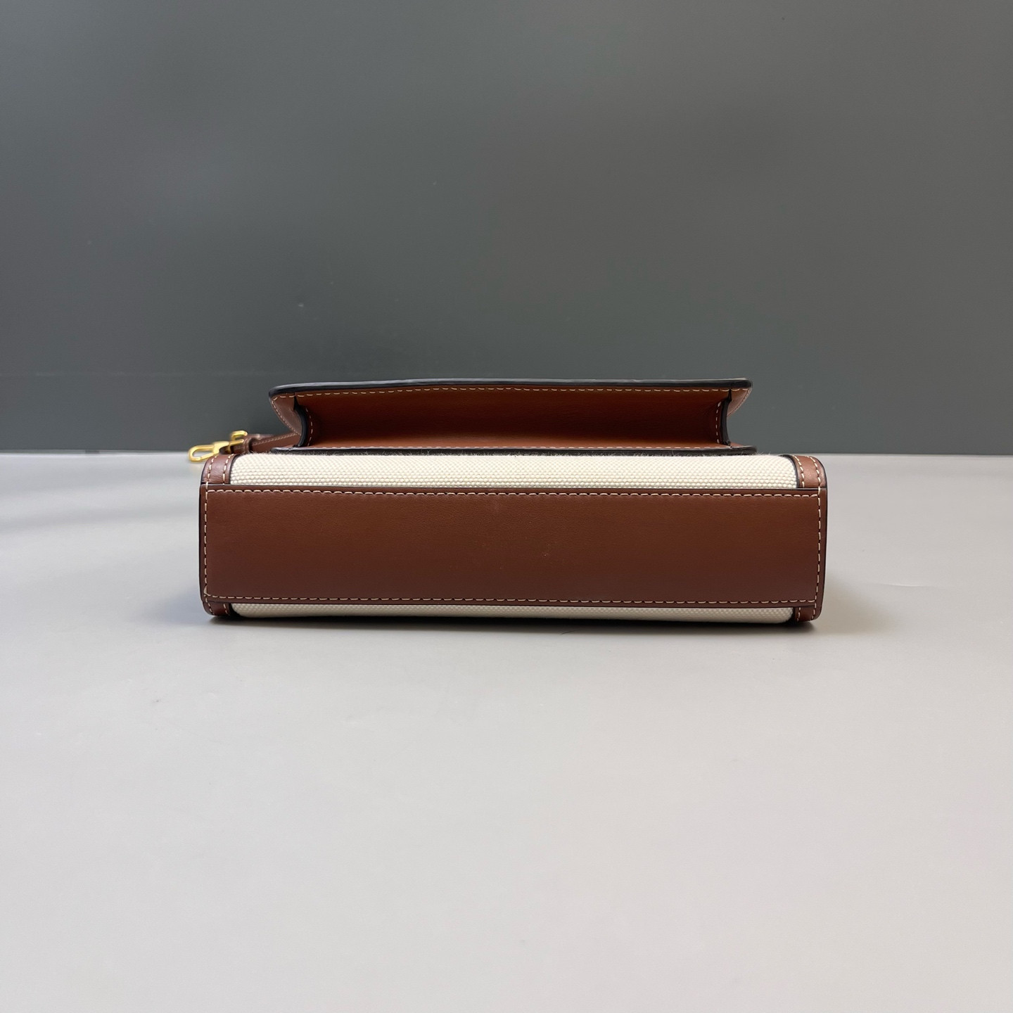 Authentic Burberry Pocket Canvas and Leather Top Handle Bag Beige and Brown