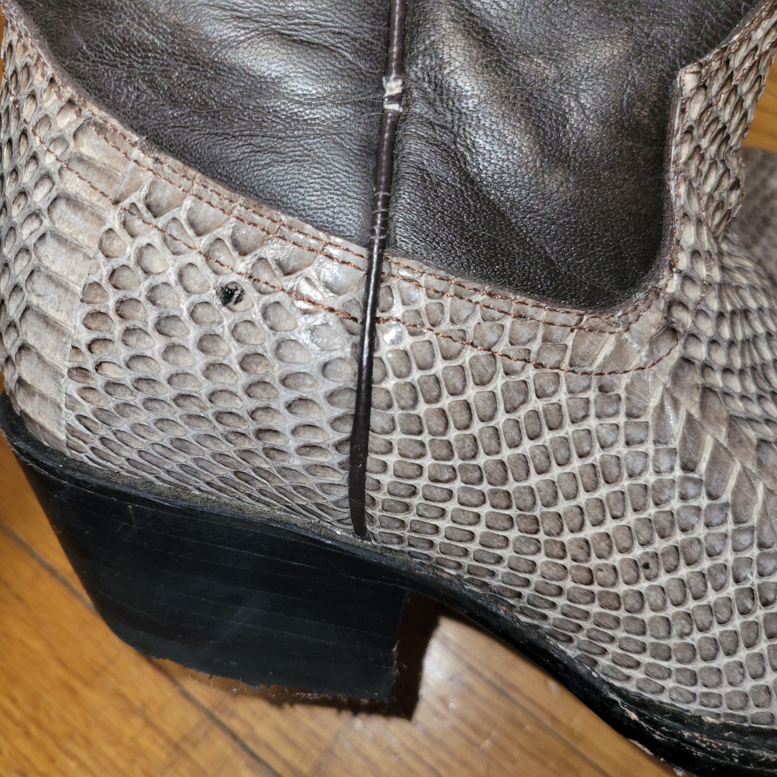 King Exotic NATURAL Genuine Cobra SnakeWestern Boot Pointed US M6 W7.5 Cowboy
