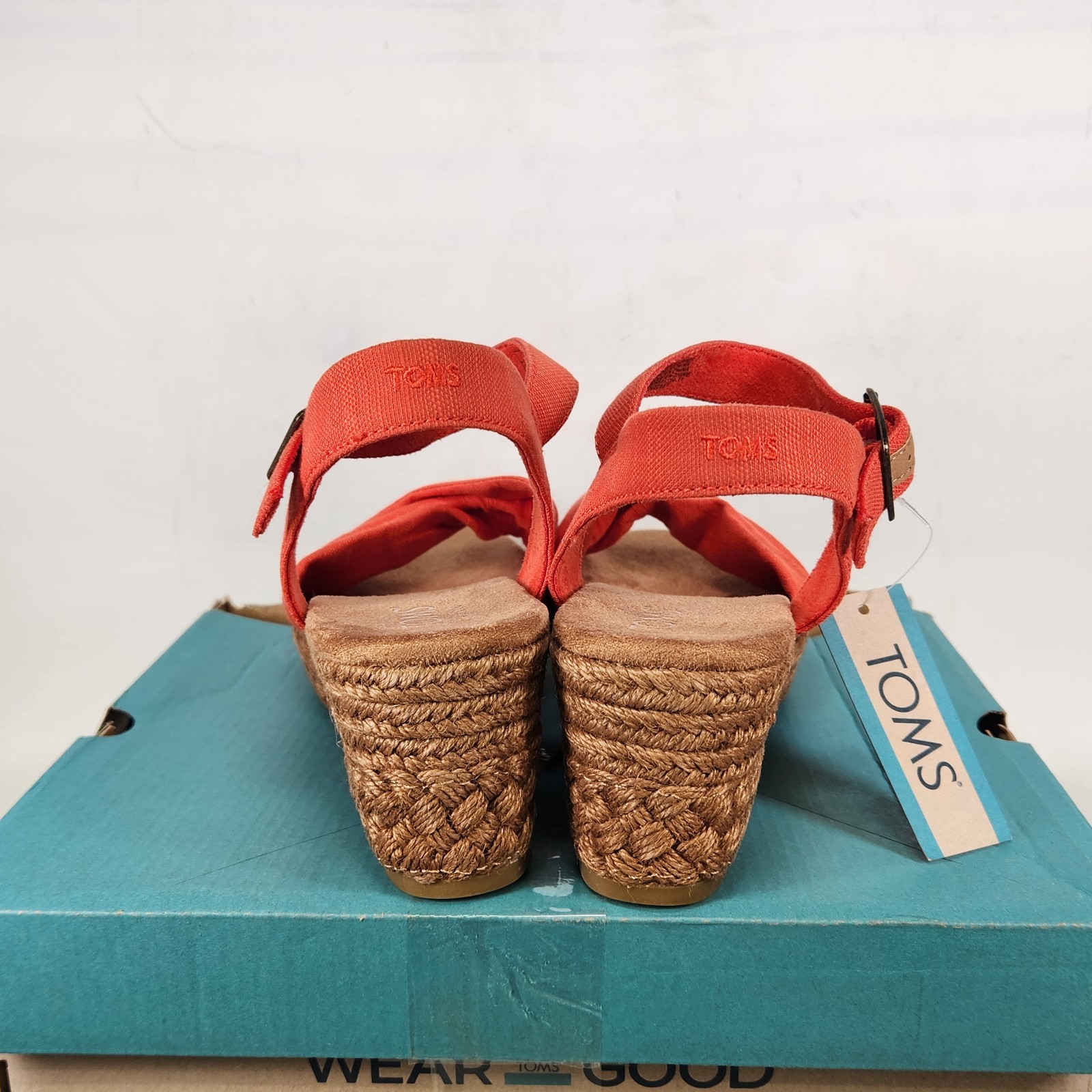 Size 9 – TOMS Kinsley – Flame Slubby Woven Bow Tow