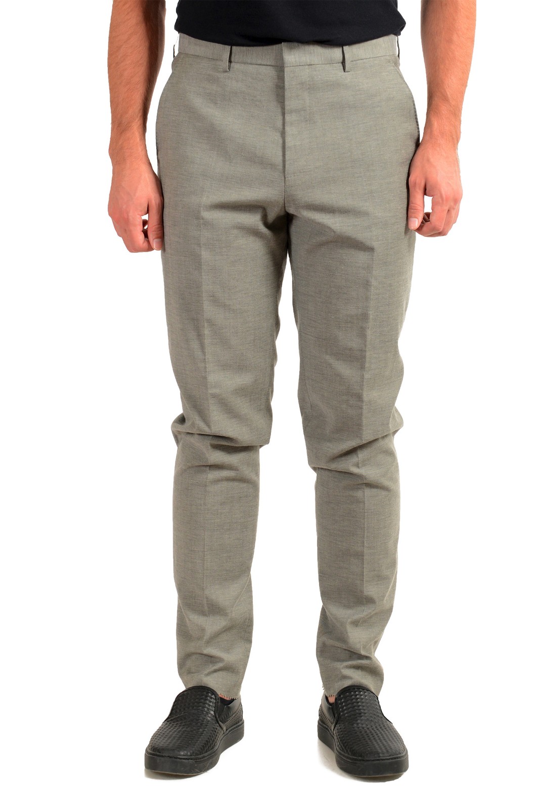 Hugo Boss Men’s “Pitko2” Gray Wool Flat Front Casual Pants 30 32 34 36 R