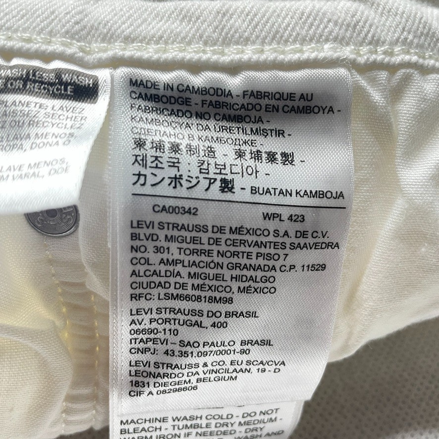 Levi’s Women’s W31 White Denim Cutoff Shorts Raw Hem Stretch Festival