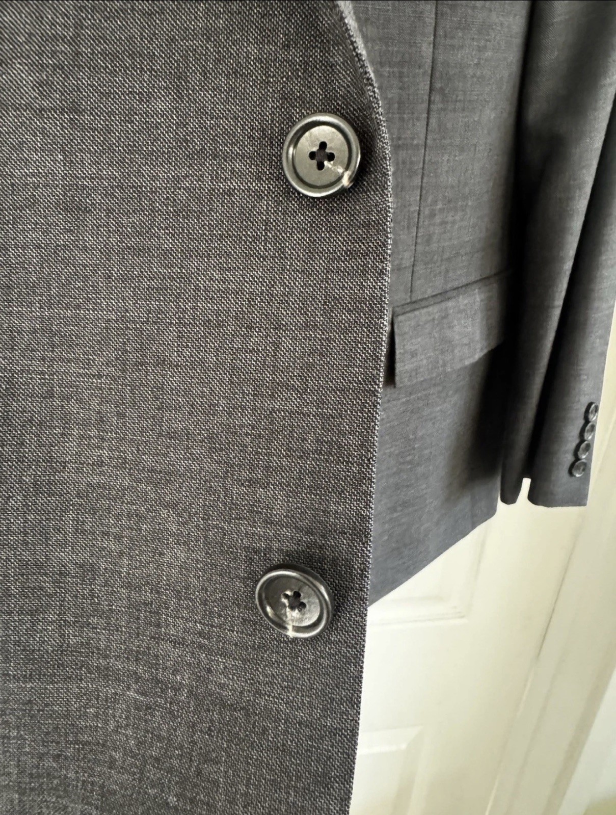 J.CREW Charcoal Italian Stretch Worsted Wool Ludlow Suit Men’s 42R, pants 34×30