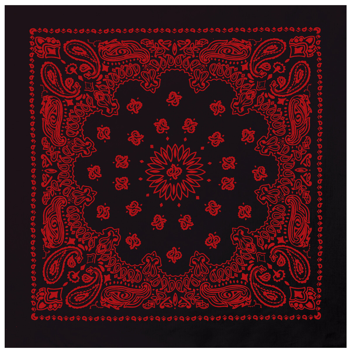 Black Red Trainmen Paisley Bandana 6-Pack Extra Large Head & Face Wrap 27″x27″