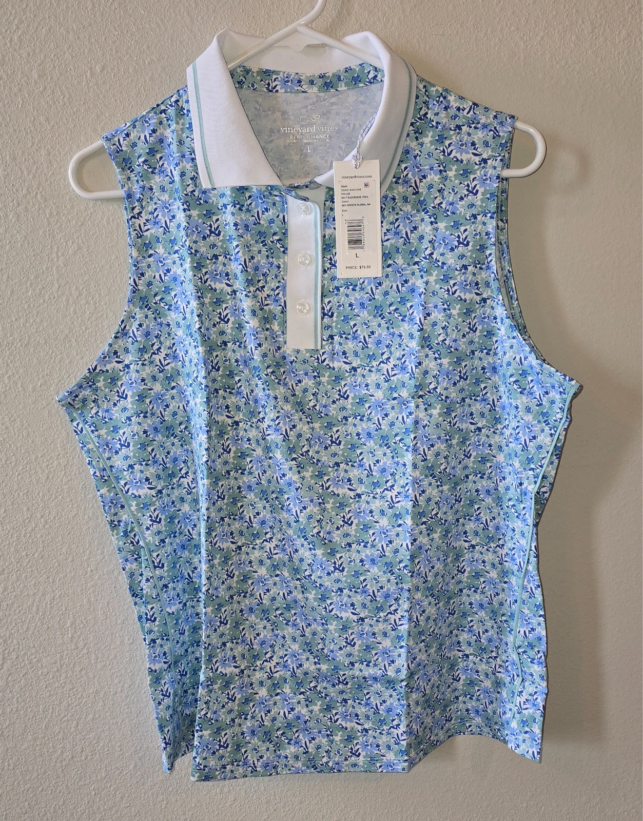 Vineyard Vines Women L Performance Sleeveless Polo Navy Golf Tennis NWT