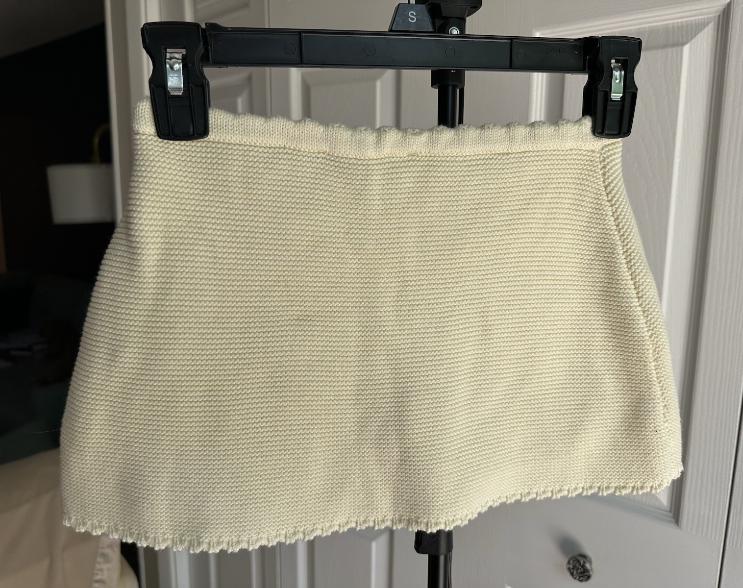 Solid & Striped Celeste Mini XS Brûle Knit Cotton Fringe Pull-On Skort