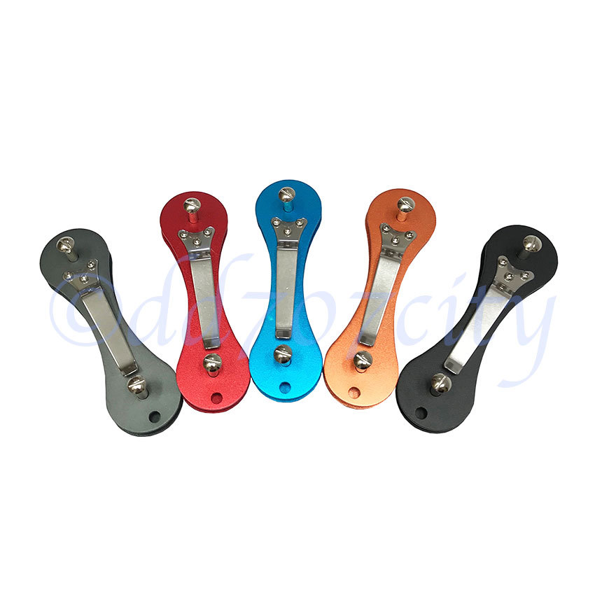 Aluminum Hard Oxide Key Holder Organize Clip Folder Keyring Keychain Pocket Tool