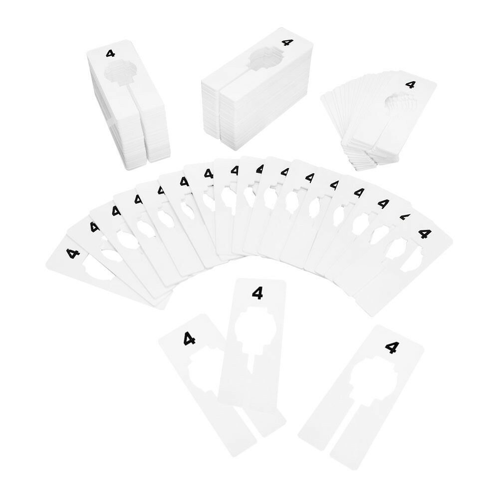 Hangers Retail Clothes Rack Rectangular Plastic Size 4 Dividers 10Pc White 2″x5″