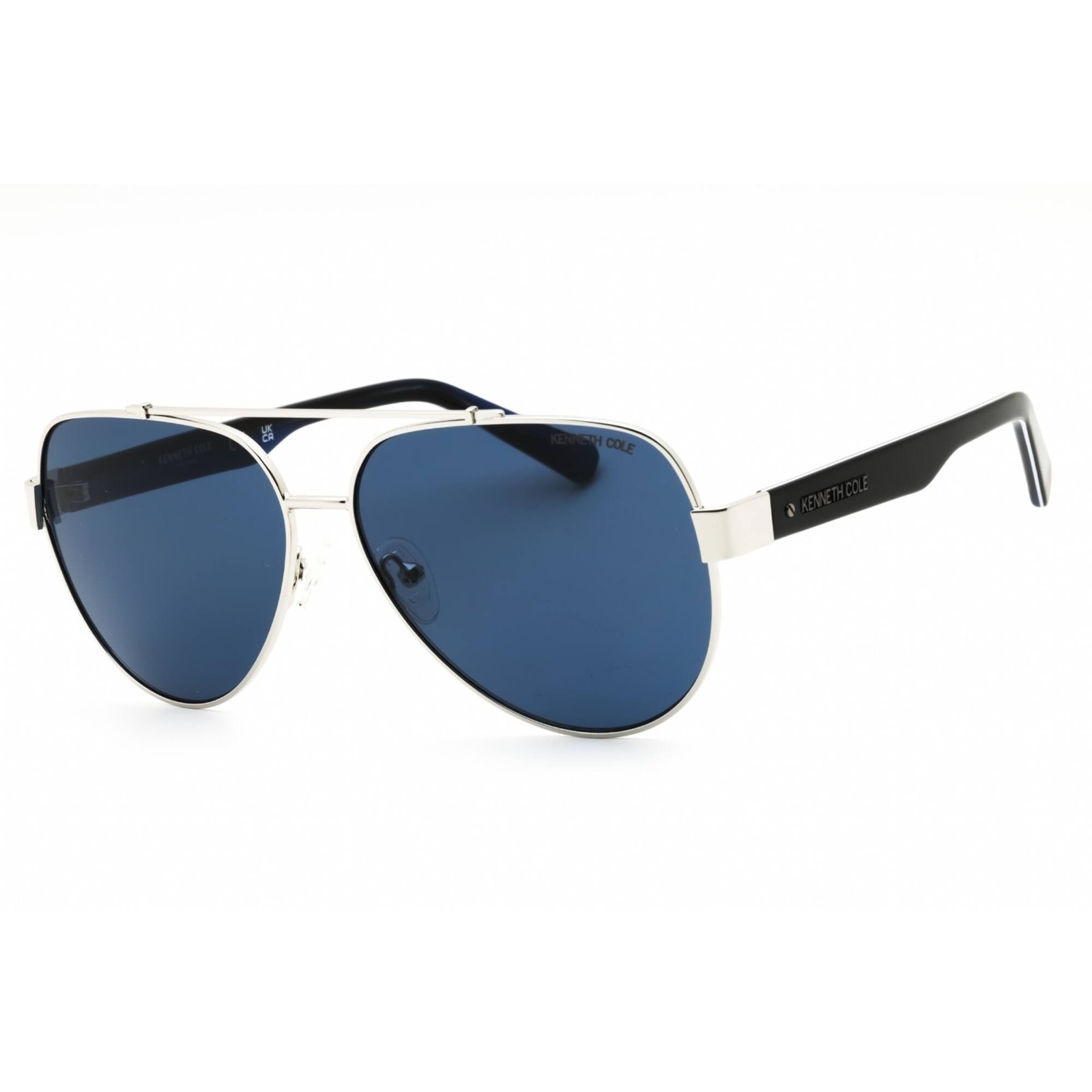 Kenneth Cole New York Men’s Sunglasses Shiny Light Nickeltin Aviator KC00034 10V