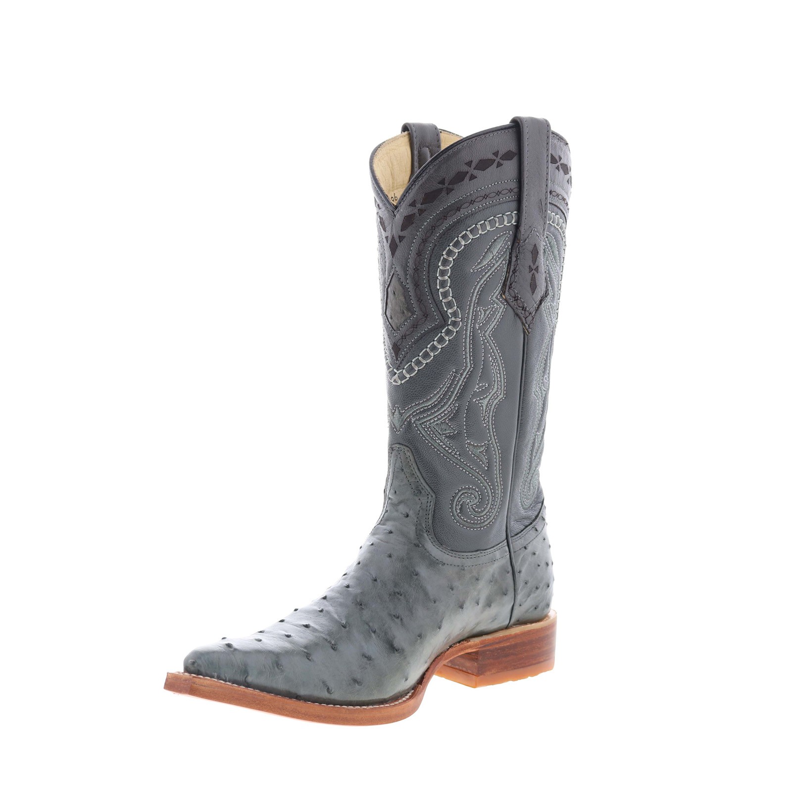 Los Altos Ostrich Boots XXX-Toe 950309 Mens Gray Wide Cowboy Western Boots
