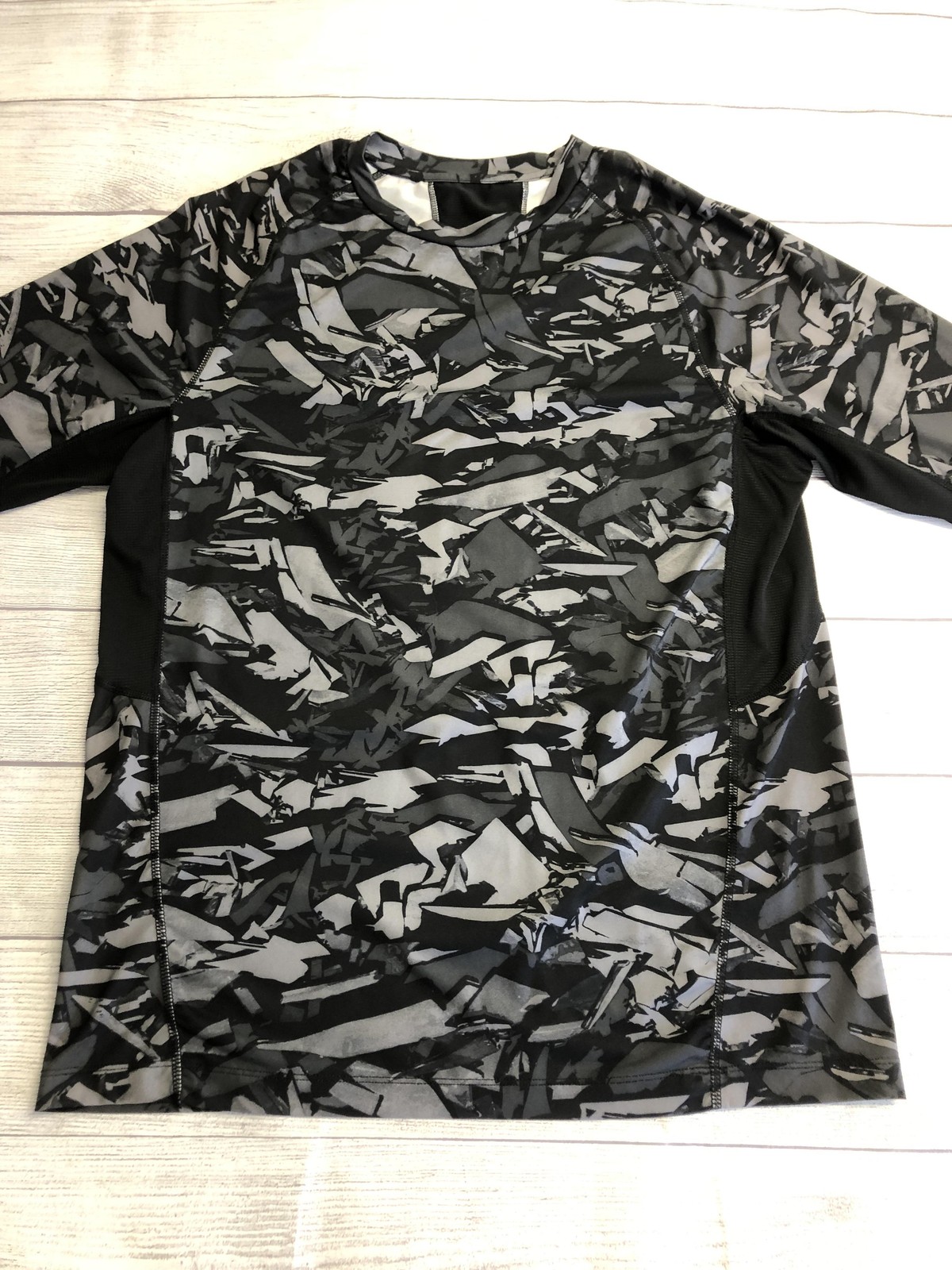 Russell Dri-Power 360 Shirt Mens XL Gray Long Sleeve Camo Athletic Top Gym