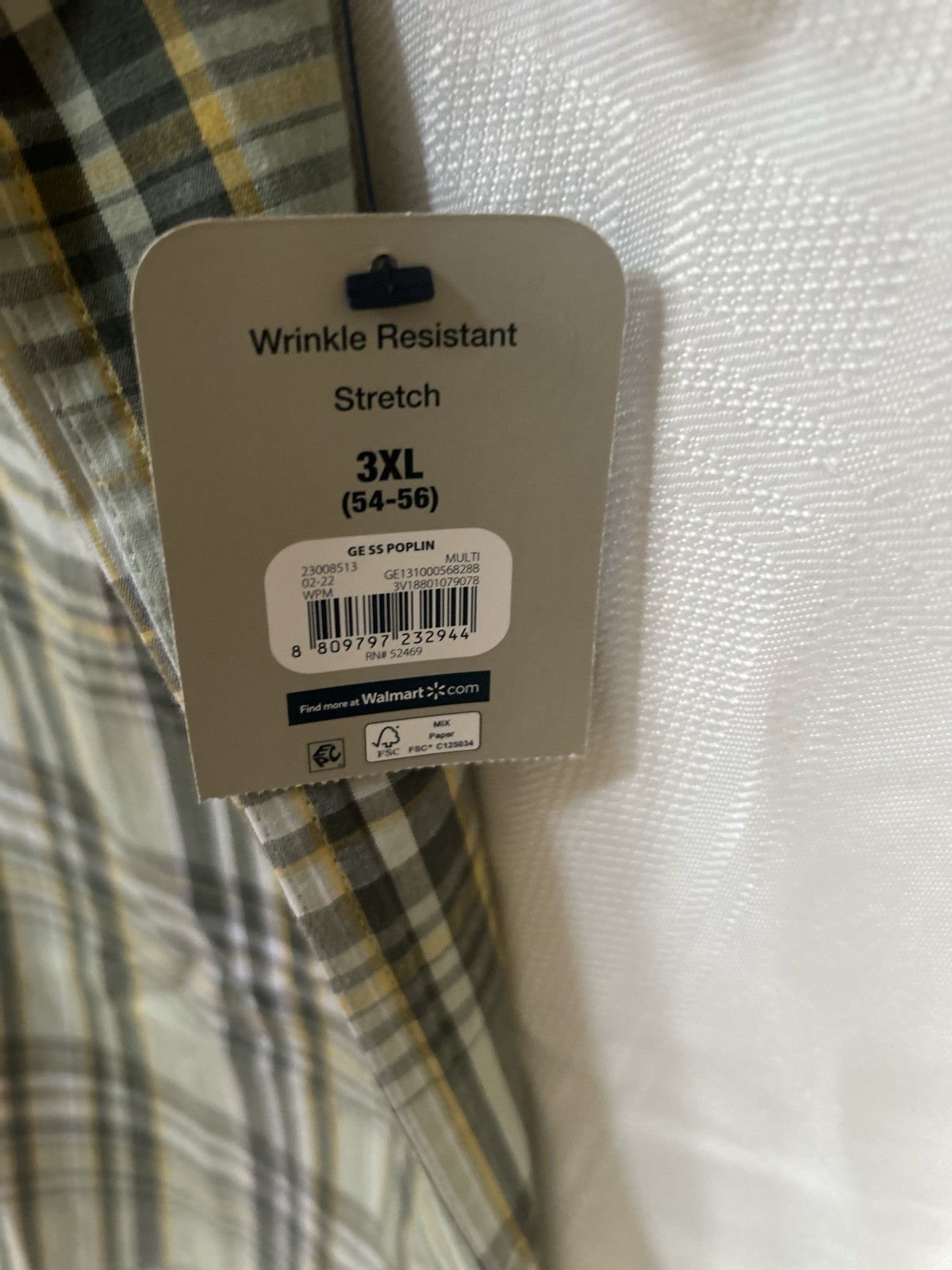 George Big Men’s Classic Fit Short Sleeve Plaid Button-Down Shirt – XXL Stretch