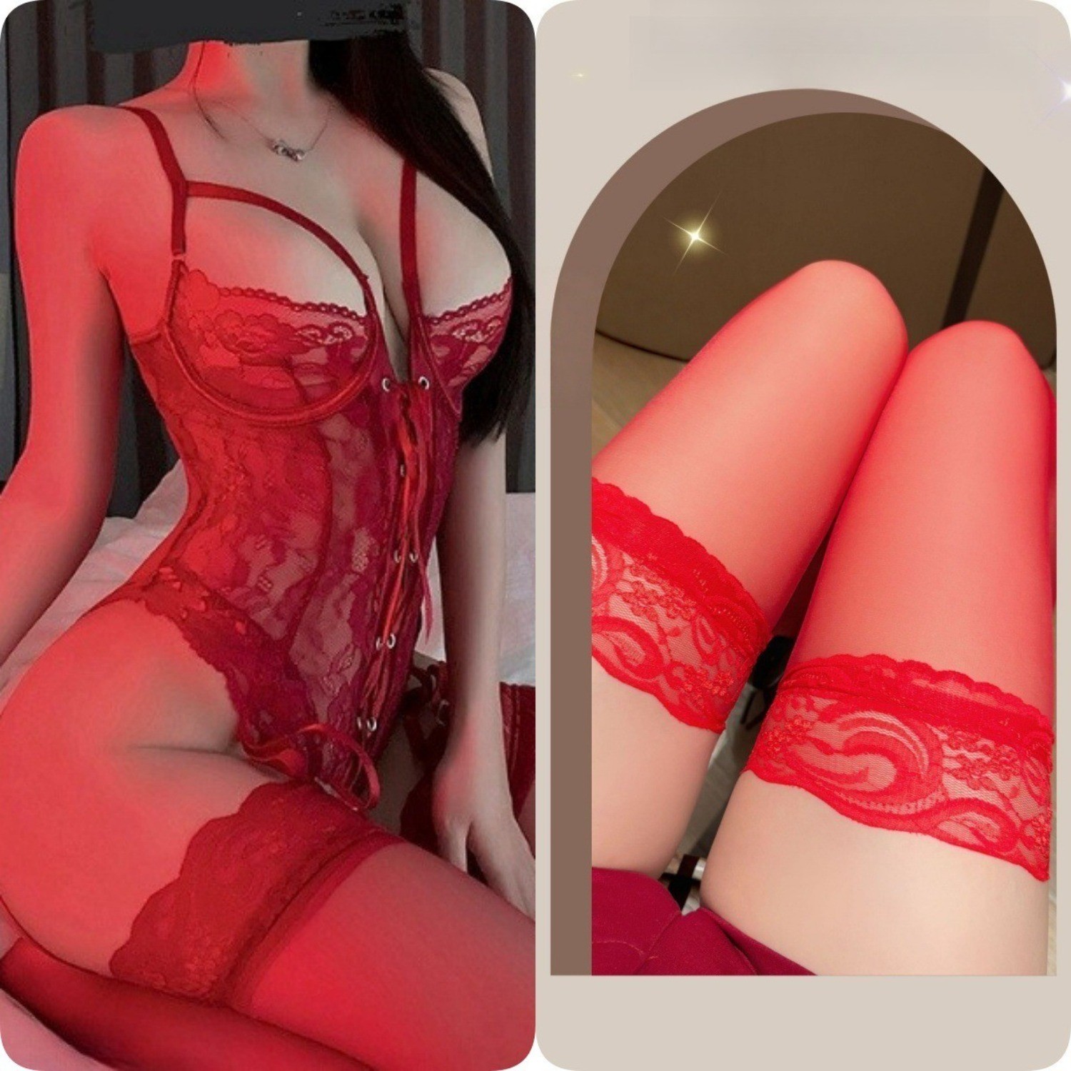 Women’s Sexy-Lingerie Babydoll Sleepwear Underwear Lace Dress G-string Nightwear
