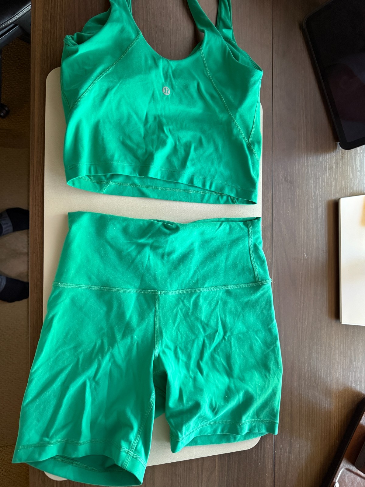 Lululemon Wunder Train Biker shorts + Align Tank Top matching set