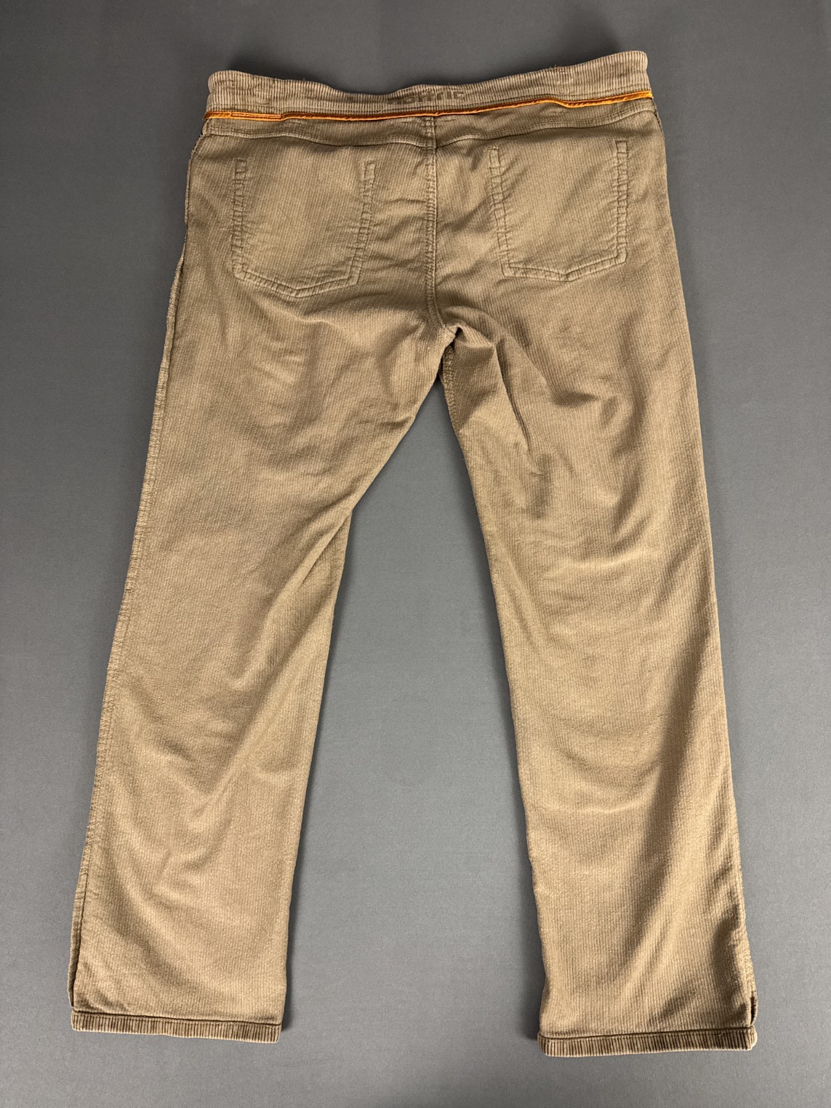 Hattric Tan Brown Corduroy Trousers 40×32 98% Cotton Stretch Smart Casual