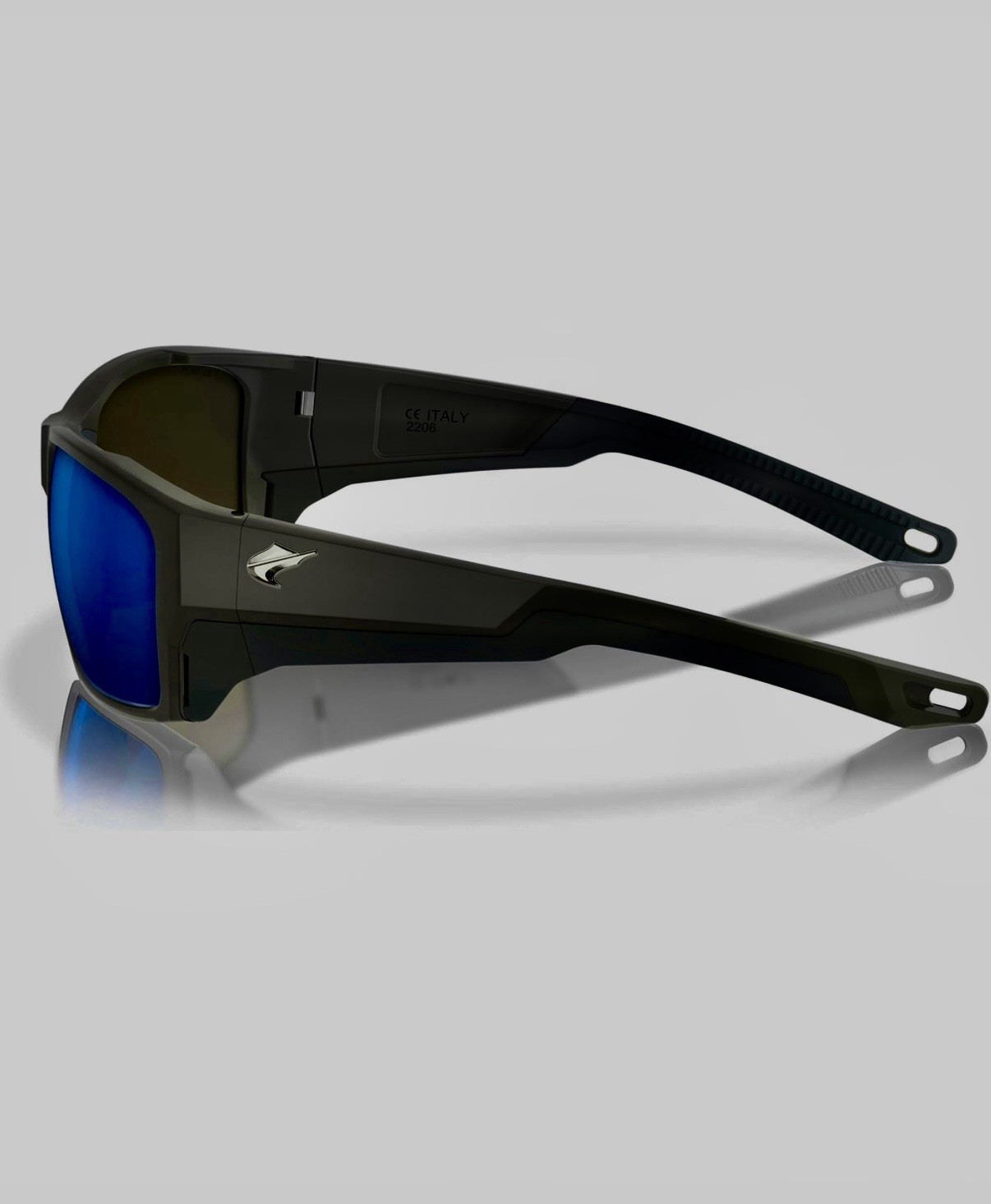 Authentic Fin-Nor 12/0 Sunglasses – Matte Black / Blue Mirror