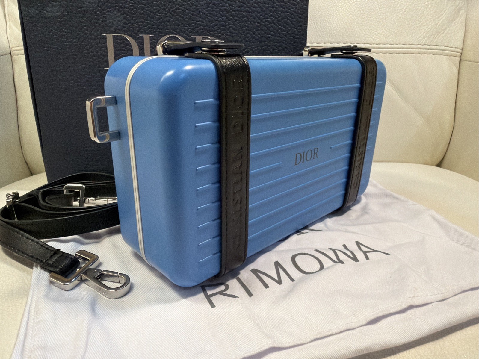 RIMOWA Personal Aluminum Cross-Body Clutch Bag – Blue