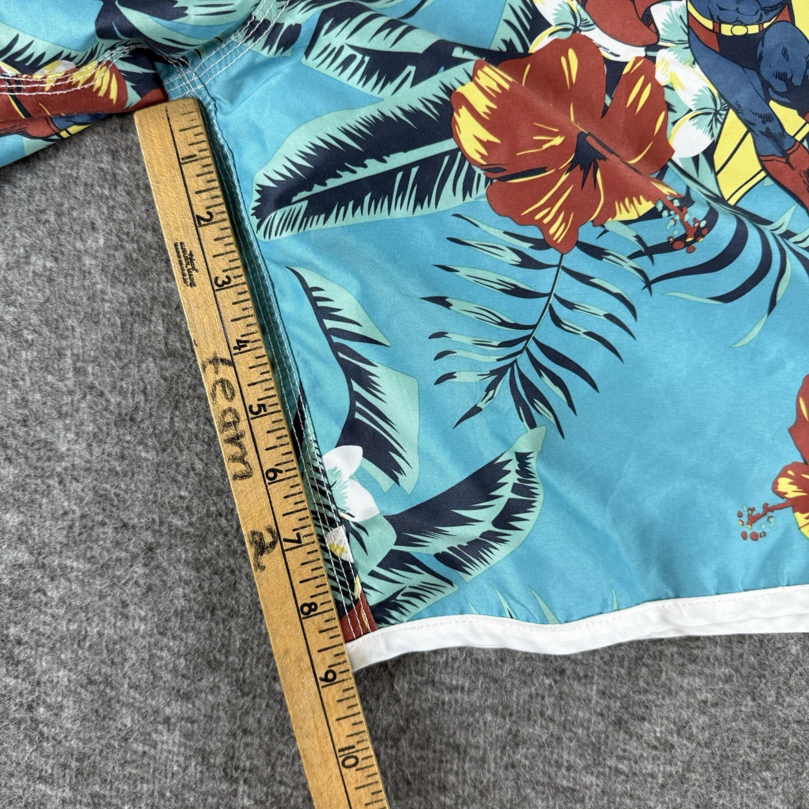 Superman DC Comics Mens Board Shorts Swim Trunks Hawaiian Surf Blue Size S