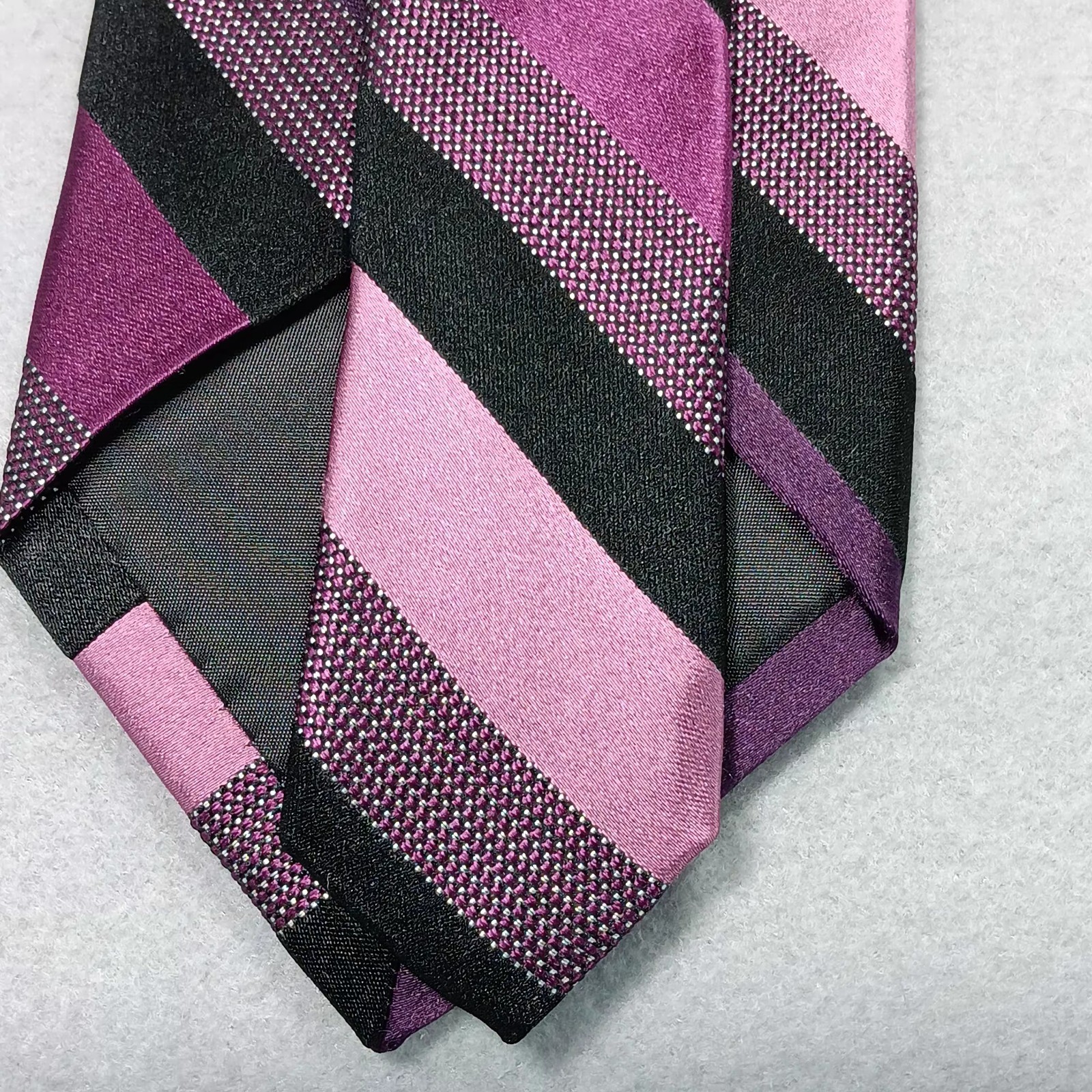 New MICHAEL KORS 100% Silk Tie Purple Striped Event Office Classic Preppy Retro