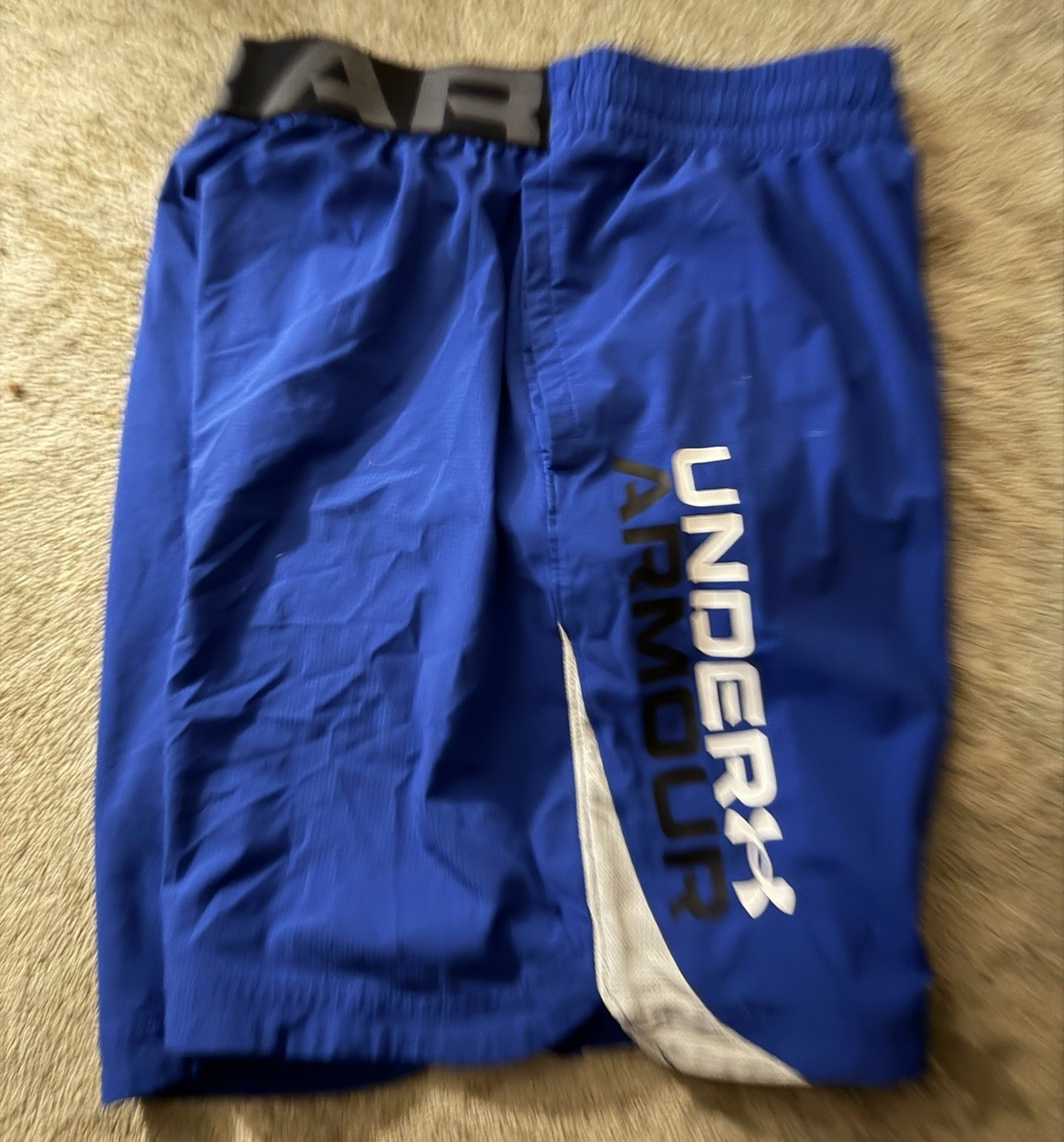 Under Armour Men’s Athletic Shorts M 7″ Inseam Drawstring Pockets Blue